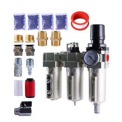 Kit de secado de aire con filtro coalescente y regulador de aire desecante NPT de 3/4 de pulgada
