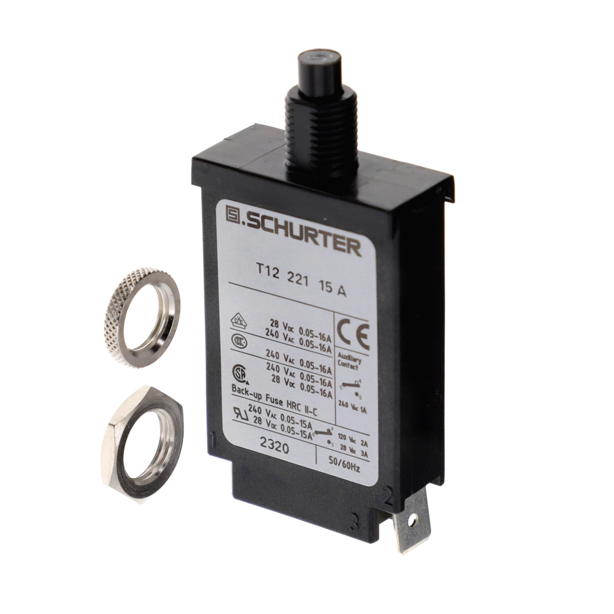 SCHURTER Inc. 4410.0239 T12 Montaje en panel Térmico 15A
