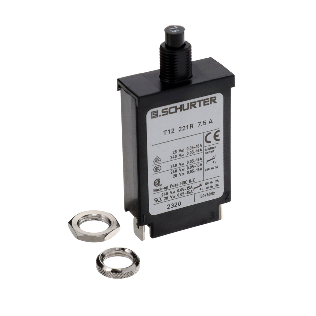 SCHURTER Inc. 4410.0662 T12 Montaje en panel Térmico 7.5A