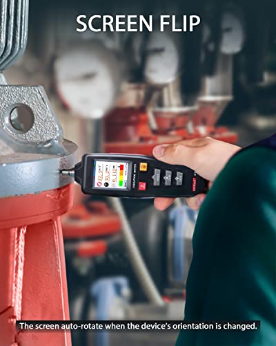 Wintact Medidor de vibración mecánico digital de mano, 0.01 ~ 199.9 mm/s, medidor de analizador de vibración mecánico, aceleración, velocidad, medición de desplazamiento para HVAC, motores, generadores