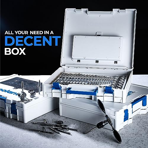 Toolant - Juego de machuelos y tarrajas SAE/métricos, 127 piezas, estándar, con combinación de brocas para roscar