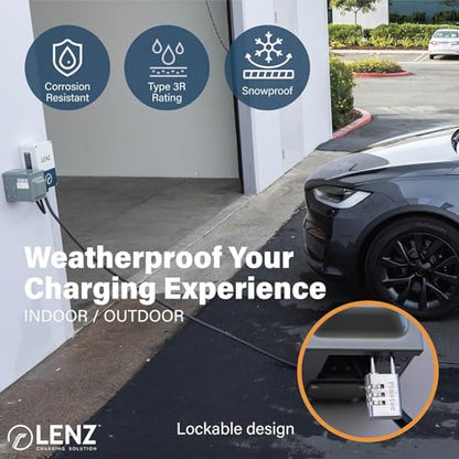LENZ Caja de toma de corriente NEMA 14-50 de 50 amperios, 125/250 V, receptáculo con cerradura resistente a la intemperie, certificado de seguridad ETL, para vehículos eléctricos, caravanas,