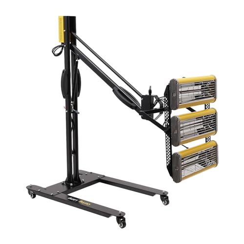 Lámpara infrarroja para hornear de pintura de 3900 W, lámpara de calor de onda corta con temporizador y control de temperatura, sistema de curado de pintura ajustable de 3 cabezales de 360°