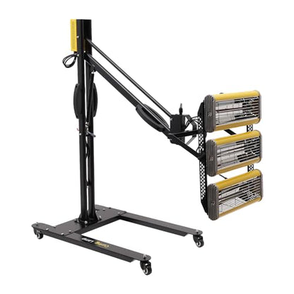Lámpara infrarroja para hornear de pintura de 3900 W, lámpara de calor de onda corta con temporizador y control de temperatura, sistema de curado de pintura ajustable de 3 cabezales de 360°