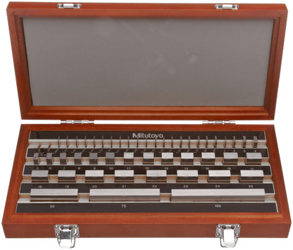 Juego de bloques rectangulares de acero de calibre ASME grado AS-2, 25-100 mm de longitud (47 bloques) Mitutoyo