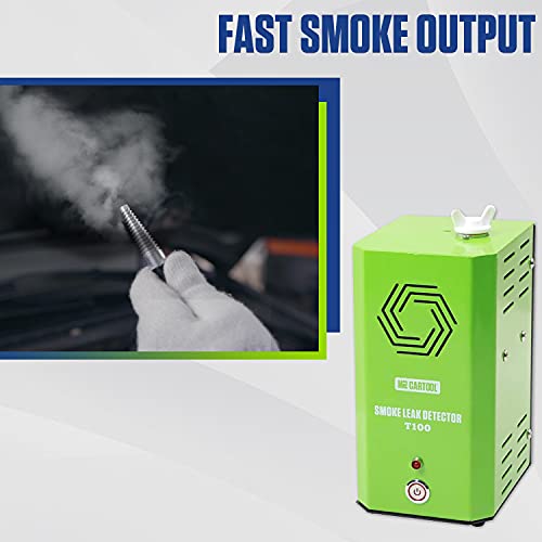 MR CARTOOL T100 Máquina de Humo Automotriz EVAP Detector de Fugas Tester Construido en la Bomba de Aire, Tubo de Vacío de Combustible Probador de Diagnóstico para Todos los Coches, Motos, Camiones Ligeros, Barcos, ATV, Motos de Nieves