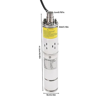 Bomba sumergible solar de pozo profundo de 3 pulgadas, 24 V, 270 W, bomba de agua solar sumergible de acero inoxidable para riego agrícola + kit de controlador MPPT 3FLS1.8/100-D24/270 (24 V 270 W)