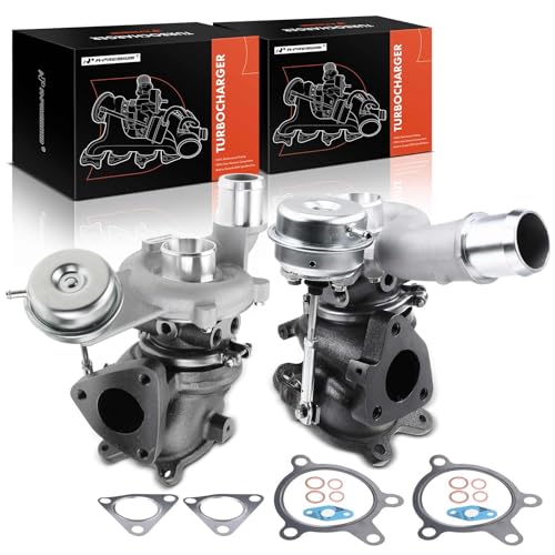 A-Premium - Kit completo de turbocompresor turbo izquierdo y derecho, con actuador y junta de desagüe, compatible con Ford Explorer, Flex, interceptor policial, Tauro, MKS, MKT, 3.5L, repuesto #