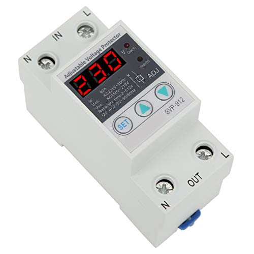 Protector de voltaje ajustable bajo protección contra sobrevoltaje, estabilizador de salida de voltaje para electrodomésticos de oficina, protector de corriente estabilizador de voltímetro para