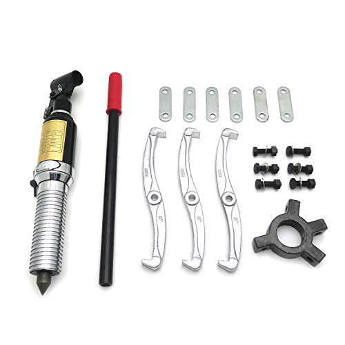 HTTMT - Vehículo Extractor de engranajes hidráulicos de mandíbula de 10 toneladas 3 en 1 360 grados Flexibilidad Bombas Máquina de dibujo de tubos de aceite con estuche [P/N: ET-CAR-FIX006-10T-RED]