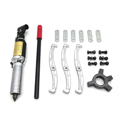 HTTMT - Vehículo Extractor de engranajes hidráulicos de mandíbula de 10 toneladas 3 en 1 360 grados Flexibilidad Bombas Máquina de dibujo de tubos de aceite con estuche [P/N: ET-CAR-FIX006-10T-RED]