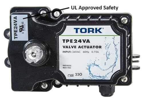 TORK TPE24VA - Actuador de válvula auténtico de 24 voltios, compatible con todos los sistemas de control de 24 VCA, para piscinas, spa, equipos solares, aprobado por UL para seguridad