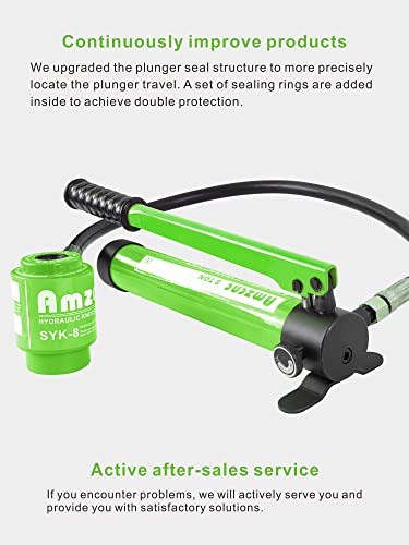 AMZCNC - Kit de herramientas de perforación hidráulica de 8 toneladas a 2 pulgadas con 6 agujeros de troquel, herramienta completa de corte de orificio de conducto eléctrico (8T (1/2 "~ 2")