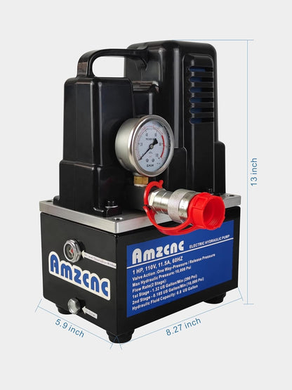 Unidad de fuente de alimentación de bomba eléctrica hidráulica AMZCNC de 2 etapas de acción única 110v/120v 10k psi (10000 Psi de una vía Mini) - YYB-700-MINI