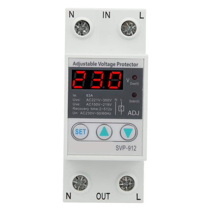 Protector de voltaje ajustable bajo protección contra sobrevoltaje, estabilizador de salida de voltaje para electrodomésticos de oficina, protector de corriente estabilizador de voltímetro para
