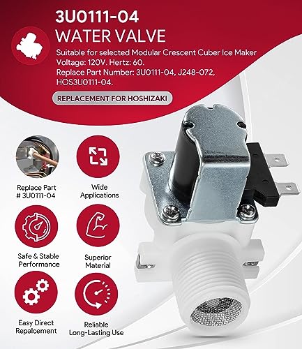 Repuesto para válvula de agua Hoshizaki 3U0111-04, 120V, 60HZ, J248-072, HOS3U0111-04