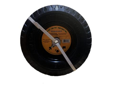 2 nuevos HORSESHOE 4.10/3.50-6 - Camión de mano plano sólido multiusos, ruedas universales de dientes de sierra de 13 pulgadas con ajuste de grasa, longitud del cubo de desplazamiento 2.25 pulgadas,