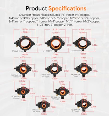 CST2 General Cold-Shot - Kit de reparación de congelación de tubería de agua con CO2 para tubería de agua con CO2, kit de reparación de congelación para acero y cobre, hierro fundido de aluminio de