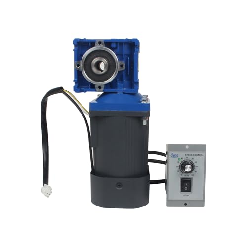 CNCTOPBAOS Motor de engranaje helicoidal de 120 W RV30 Relación de reductor 1:40 con controlador de gobernador de velocidad, motor de engranaje variable ajustable CW/CCW 90-1600RPM 110V, caja de