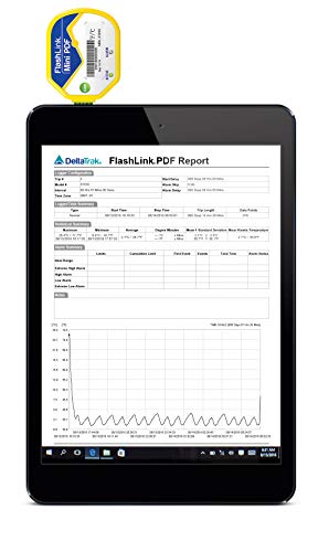 Deltatrak (10 unidades) Registrador de datos de temperatura USB de 85 días en tránsito de viaje de un solo uso de cadena fría PDF Logger #31010+00-8