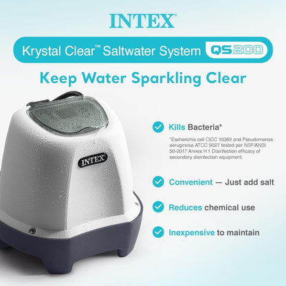 INTEX QS1200 Sistema de cloro de agua salada, para piscinas sobre el suelo, mantiene la claridad del agua, voltaje de 110 a 120, piscina de 15,000 galones