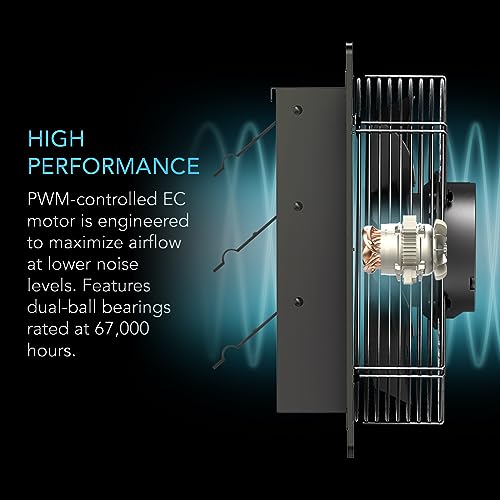 AC Infinity AIRLIFT T16, ventilador de escape de obturador de 16 pulgadas con controlador WiFi de temperatura y humedad, montaje en pared EC-Motor ventilación y refrigeración para cobertizos, áticos,