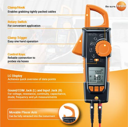 Testo 770-3 Premium Kit - Pinza medidor con Bluetooth