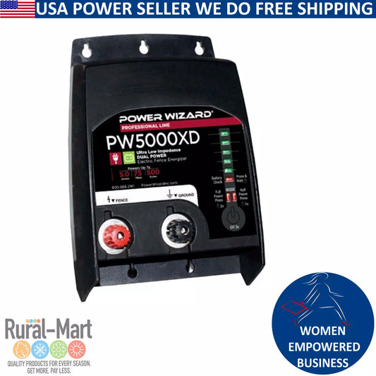 PW5000XD Energizador de cercas Power Wizard Dual-Power / 2 años de garantía del fabricante