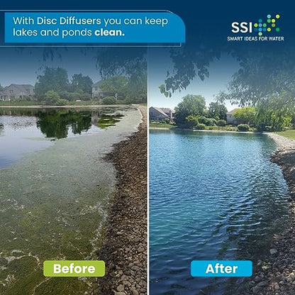 ECO270-E | EPDM de 9 pulgadas - Difusor de disco de burbujas finas | Aireación para estanques, lagos, tratamiento de aguas residuales, acuicultura y más