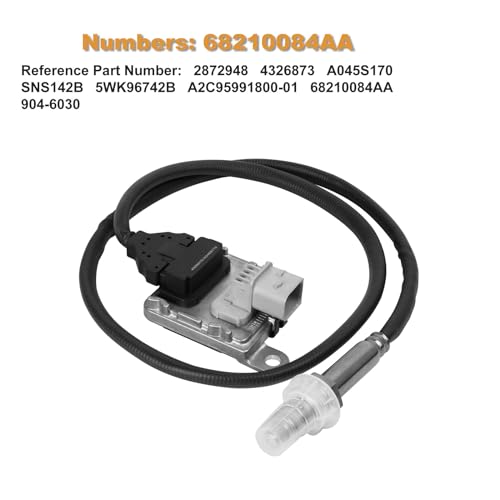 68210084AA 5WK96742B Sensor Nox 904-6030 Sensor de óxido de nitrógeno de entrada ascendente compatible con Dodge Ram 2500 3500 4500 5500 6.7L L6 Cummins Diesel Reemplazo# 5WK96666 292.1 in