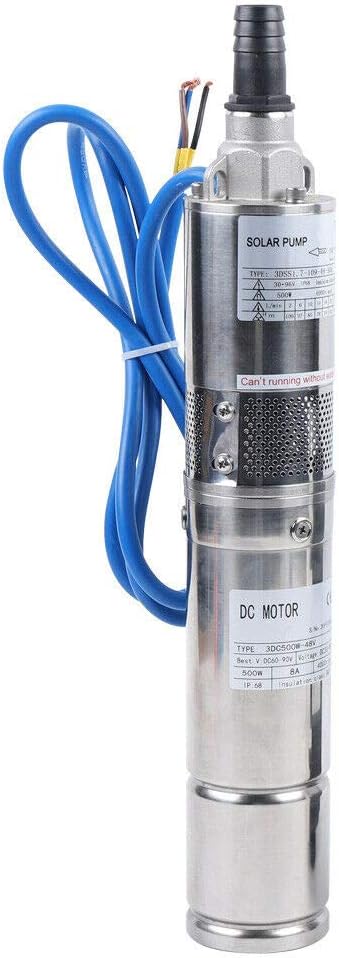 Bomba sumergible solar de pozo profundo de 3 pulgadas, 24 V, 270 W, bomba de agua solar sumergible de acero inoxidable para riego agrícola + kit de controlador MPPT 3FLS1.8/100-D24/270 (24 V 270 W)