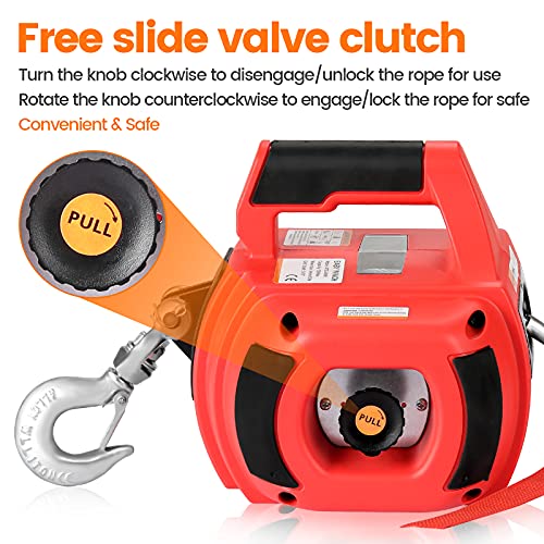 Anbull - Torno de taladro portátil de 750 libras de capacidad con alambre de acero de 40 pies para elevación y arrastre