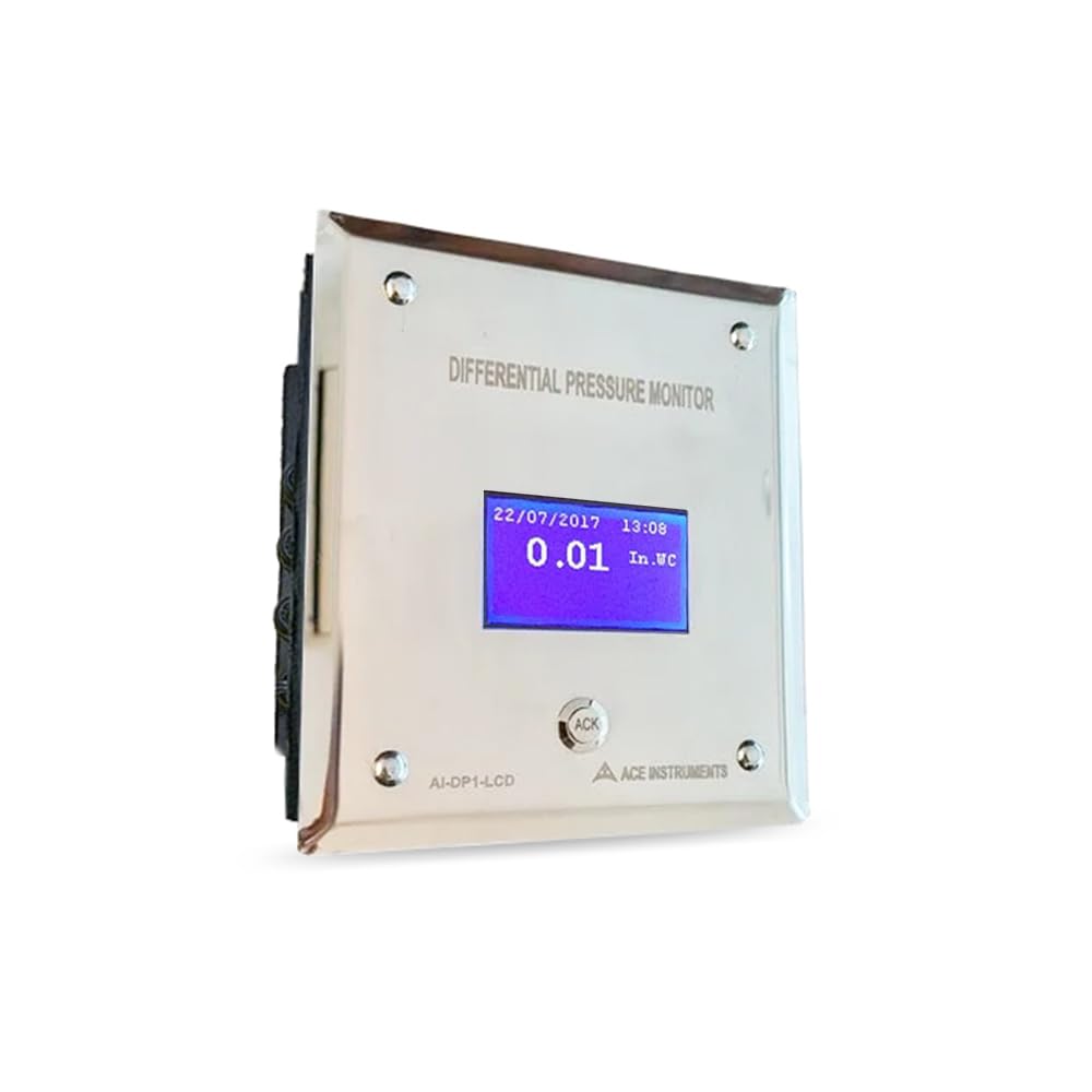 Indicador de presión diferencial para monitor de presión de habitación de hospital (rango: -18 a 0.709 in.WC/-180 a 180 Pascales) | Monitor de presión de salas de aislamiento AI-DP1-LCD