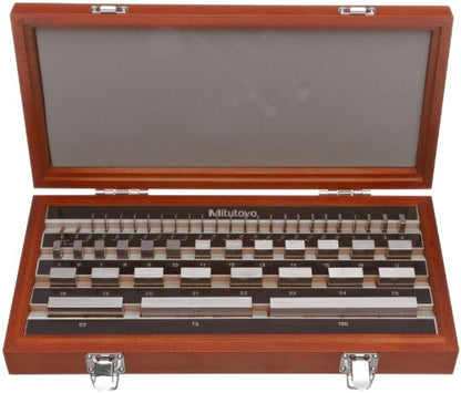 Juego de bloques rectangulares de acero de calibre ASME grado AS-2, 25-100 mm de longitud (47 bloques) Mitutoyo