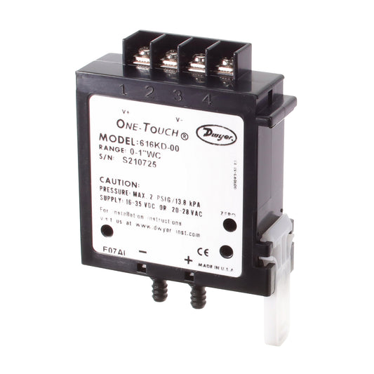 Dwyer 616KD-13 616KD Automatización industrial Diferencial Corriente analógica Macho - 0.19" (4.78mm) tubo, Macho - 0.13" (3.18mm) tubo