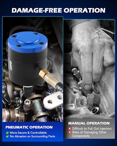 Orion Motor Tech Juego de extractor de inyector neumático para motores diesel, 23 piezas de 5-8 bar kit de herramientas de extracción de inyectores de vibración de aire con martillo extractor, 19