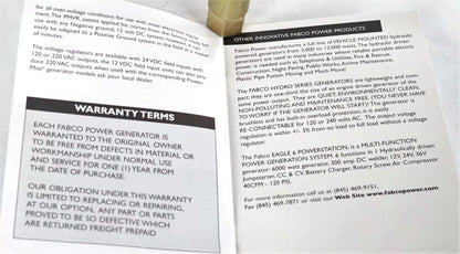 Nuevo Kit generador de PM-220 accionado por correa Fabco Power Mite con caja de control y PMVR-