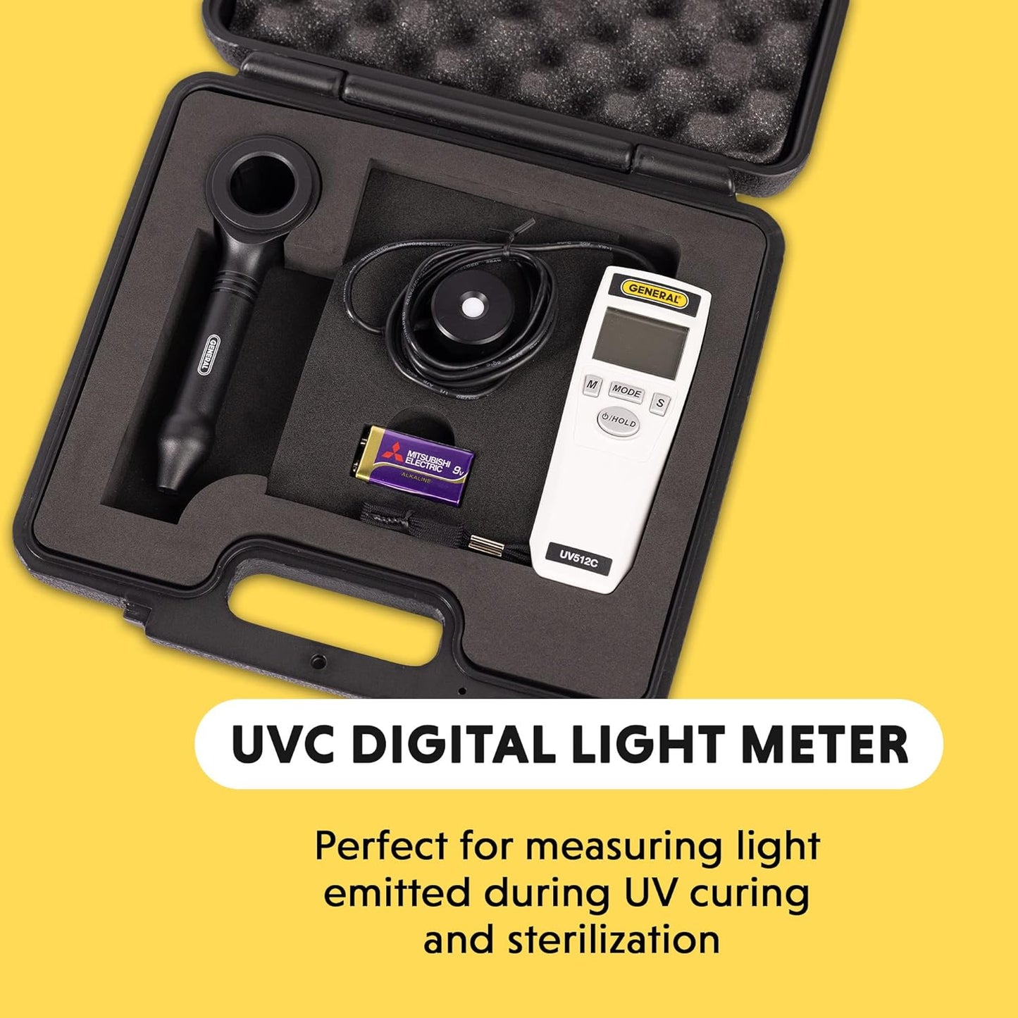 General Tools Medidor de luz ultravioleta UVC digital UV512C, 220 a 270 nM