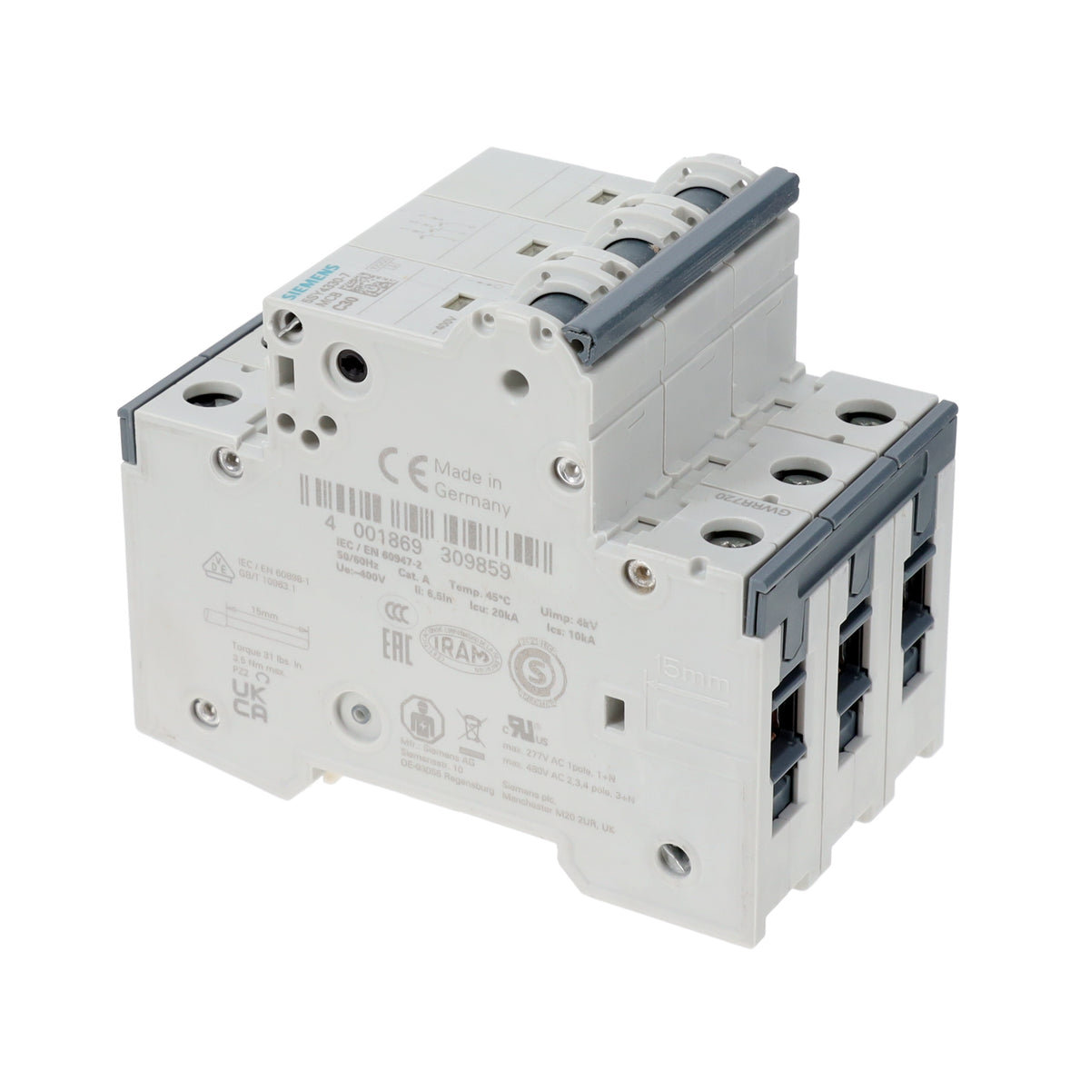 Siemens 5SY43307 5SY4 Riel DIN - 30A