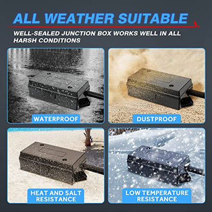 MICTUNING Cable de remolque en línea de 7 vías resistente con caja de conexiones de 7 bandas, 16 pies, resistente a la intemperie