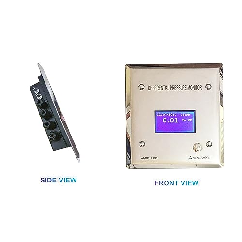 Indicador de presión diferencial para monitor de presión de habitación de hospital (rango: -18 a 0.709 in.WC/-180 a 180 Pascales) | Monitor de presión de salas de aislamiento AI-DP1-LCD