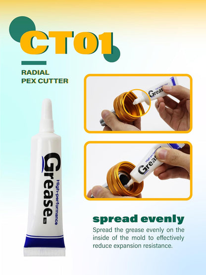 AMZCNC PEX - Kit de herramientas de expansión manual para tubos ASTM F1960 Kit de herramientas de expansión PEX estándar con cabezales de expansión de 1/2", 3/4" y 1" para tuberías PEX-a - Incluye