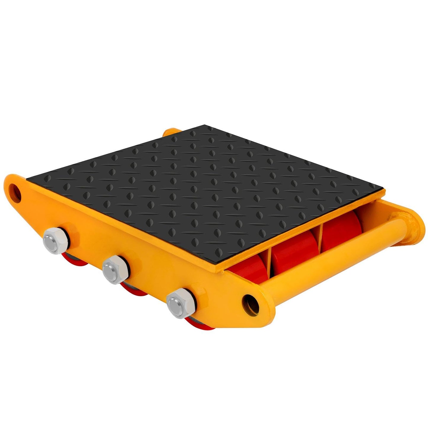 FAHKNS Machinery Skates - Patines de Movimiento Resistentes de 35000 lb/15T con Tapa Antideslizante y 9 Ruedas de Poliuretano para Equipos de mudanza Industrial Pesados, Color Amarillo