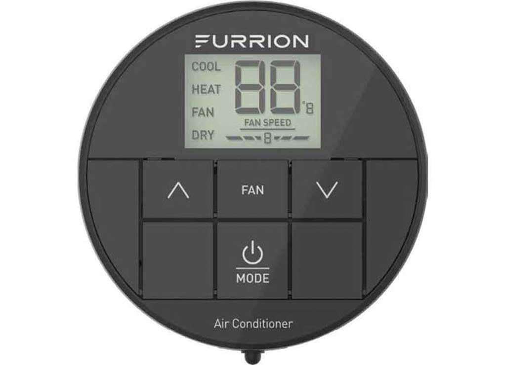 Furrion® - Furrion Chill® Single-Zone Basic Backlit LED Wall Thermostat - Black, 2 Fan Speeds #FACW10ESSA-BL