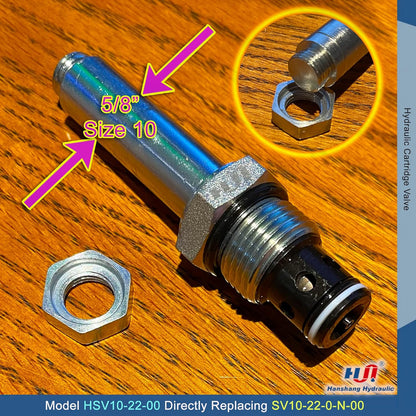 Válvula de cartucho de solenoide, válvula electromagnética hidráulica de dos posiciones normalmente cerrada Reemplazo comparable a Hydraforce SV10-20-0-N-00 (HSV10-20-00)