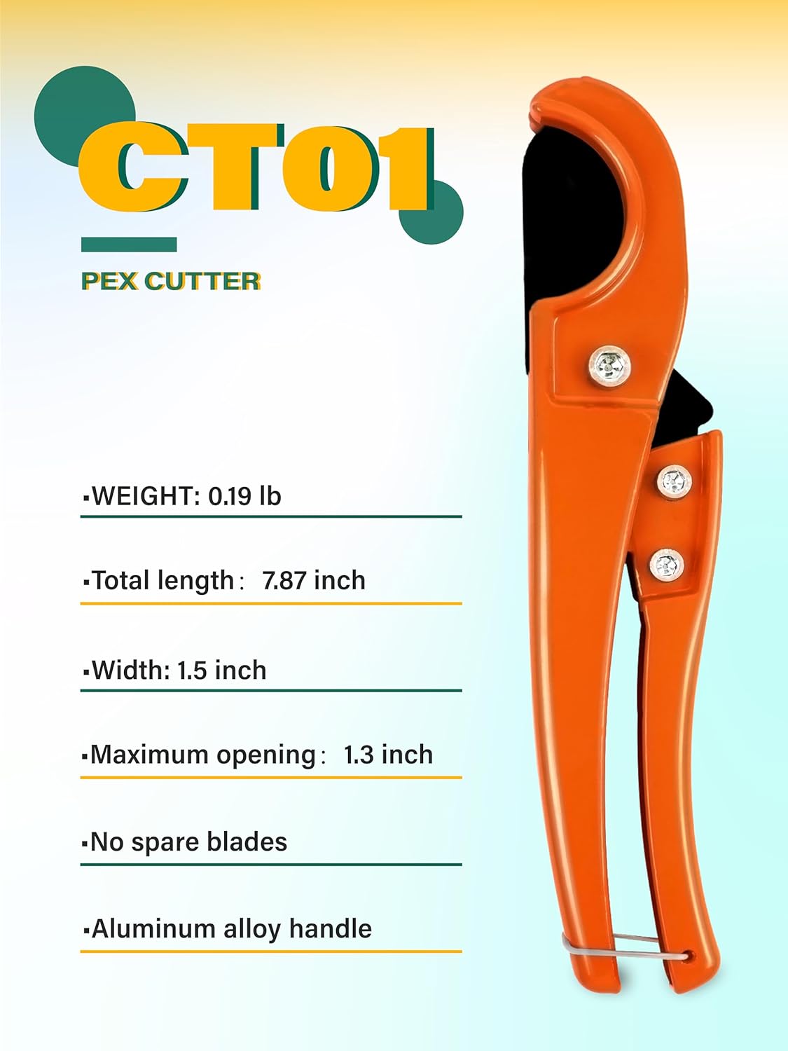 AMZCNC PEX - Kit de herramientas de expansión manual para tubos ASTM F1960 Kit de herramientas de expansión PEX estándar con cabezales de expansión de 1/2", 3/4" y 1" para tuberías PEX-a - Incluye