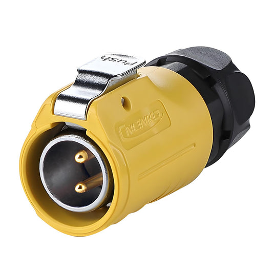 CNLINKO LP-20 2 Pin IP68 Conector impermeable M20 Macho Enchufe hembra Bloqueo rápido Conector circular de 2-12 pines para iluminación de escenario Cableado de panel solar (2 pines)