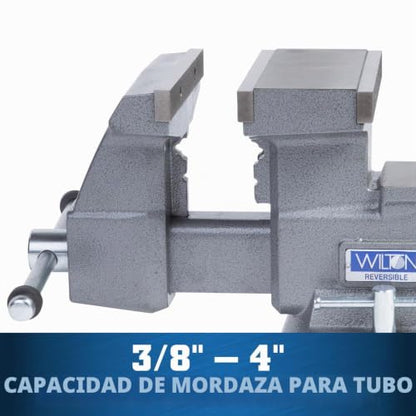 Wilton Tornillo de banco reversible, 8 pulgadas de ancho de mandíbula, 9-1/4 pulgadas y 14-1/2 pulgadas de apertura de mandíbula, garganta de 4-3/4 pulgadas (modelo 4800R)