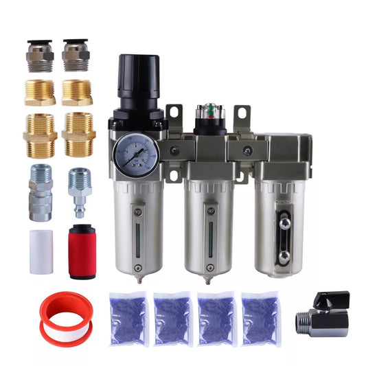 Kit de secado de aire con filtro coalescente y regulador de aire desecante NPT de 3/4 de pulgada
