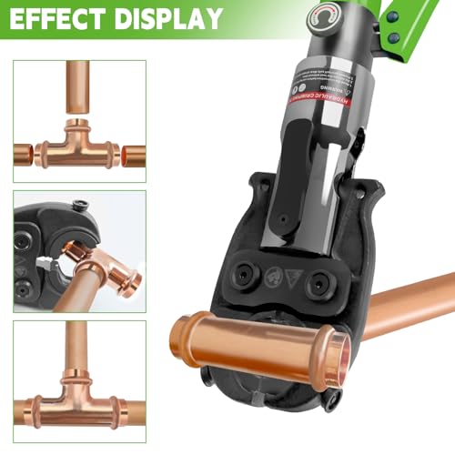 AMZCNC ProPress Tool - Accesorios de tubo de cobre hidráulica para prensar tubos de cobre con mordazas de 1/2 pulgadas, 3/4 pulgadas y 1 pulgada, pinzas de prensado de tubos de cobre, adecuado para